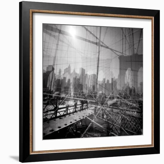 Brooklyn Bridge Triple-Evan Morris Cohen-Framed Photographic Print