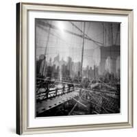 Brooklyn Bridge Triple-Evan Morris Cohen-Framed Photographic Print