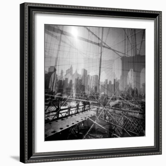 Brooklyn Bridge Triple-Evan Morris Cohen-Framed Photographic Print