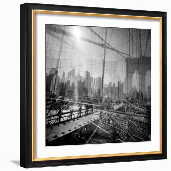 Brooklyn Bridge Triple-Evan Morris Cohen-Framed Photographic Print