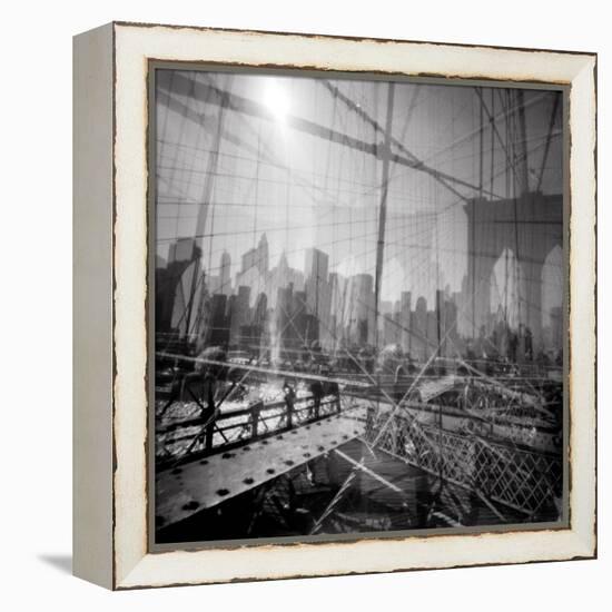 Brooklyn Bridge Triple-Evan Morris Cohen-Framed Premier Image Canvas