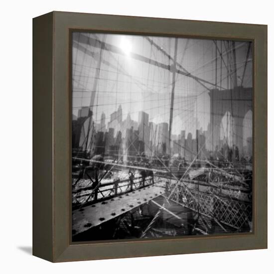 Brooklyn Bridge Triple-Evan Morris Cohen-Framed Premier Image Canvas