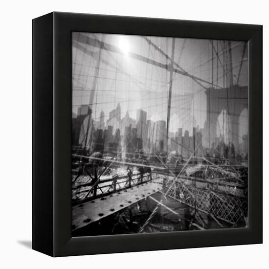 Brooklyn Bridge Triple-Evan Morris Cohen-Framed Premier Image Canvas