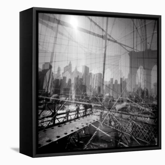 Brooklyn Bridge Triple-Evan Morris Cohen-Framed Premier Image Canvas