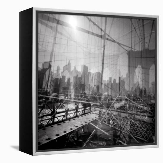 Brooklyn Bridge Triple-Evan Morris Cohen-Framed Premier Image Canvas