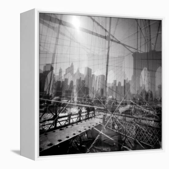 Brooklyn Bridge Triple-Evan Morris Cohen-Framed Premier Image Canvas