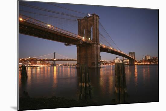 Brooklyn Bridge Twilight-Chris Bliss-Mounted Photographic Print