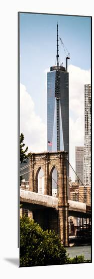 Brooklyn Bridge View and One World Trade Center, Modern Sepia, Manhattan, NYC-Philippe Hugonnard-Mounted Photographic Print