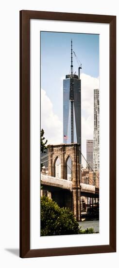 Brooklyn Bridge View and One World Trade Center, Modern Sepia, Manhattan, NYC-Philippe Hugonnard-Framed Photographic Print