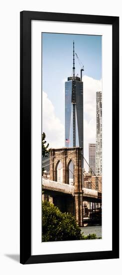 Brooklyn Bridge View and One World Trade Center, Modern Sepia, Manhattan, NYC-Philippe Hugonnard-Framed Photographic Print