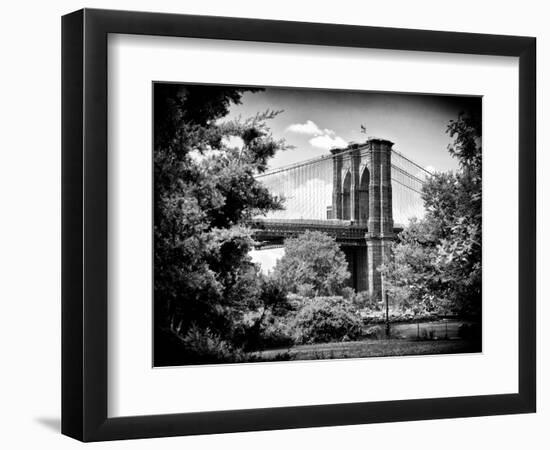 Brooklyn Bridge View of Brooklyn Park, B/W, Manhattan, New York, United States-Philippe Hugonnard-Framed Photographic Print
