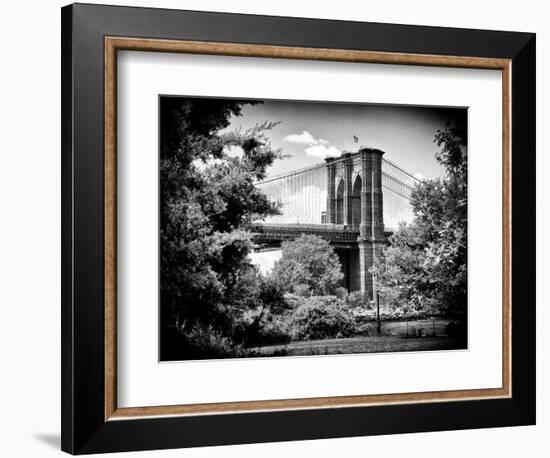 Brooklyn Bridge View of Brooklyn Park, B/W, Manhattan, New York, United States-Philippe Hugonnard-Framed Photographic Print