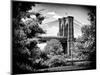 Brooklyn Bridge View of Brooklyn Park, B/W, Manhattan, New York, United States-Philippe Hugonnard-Mounted Photographic Print