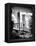 Brooklyn Bridge View with One World Trade Center, Black and White Photography, Manhattan, NYC, US-Philippe Hugonnard-Framed Stretched Canvas