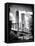 Brooklyn Bridge View with One World Trade Center, Black and White Photography, Manhattan, NYC, US-Philippe Hugonnard-Framed Stretched Canvas