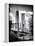 Brooklyn Bridge View with One World Trade Center, Black and White Photography, Manhattan, NYC, US-Philippe Hugonnard-Framed Stretched Canvas