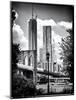 Brooklyn Bridge View with One World Trade Center, Black and White Photography, Manhattan, NYC, US-Philippe Hugonnard-Mounted Art Print