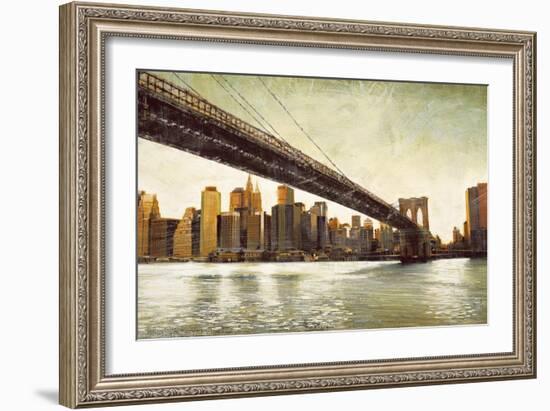 Brooklyn Bridge View-Matthew Daniels-Framed Art Print