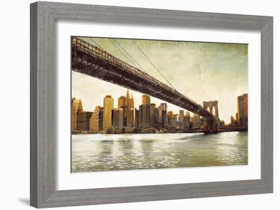 Brooklyn Bridge View-Matthew Daniels-Framed Art Print