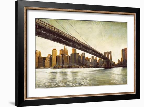 Brooklyn Bridge View-Matthew Daniels-Framed Art Print