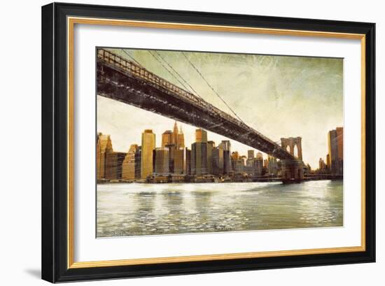 Brooklyn Bridge View-Matthew Daniels-Framed Art Print