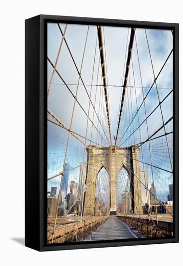 Brooklyn Bridge Walkway No. 1-Alan Blaustein-Framed Premier Image Canvas