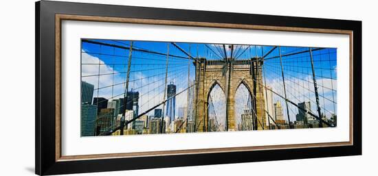 Brooklyn Bridge with Freedom Tower, New York City, New York State, USA-null-Framed Photographic Print