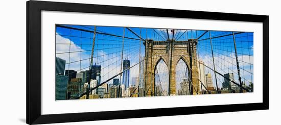 Brooklyn Bridge with Freedom Tower, New York City, New York State, USA-null-Framed Photographic Print