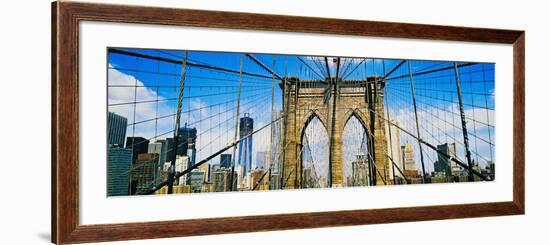 Brooklyn Bridge with Freedom Tower, New York City, New York State, USA-null-Framed Photographic Print