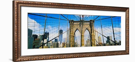 Brooklyn Bridge with Freedom Tower, New York City, New York State, USA-null-Framed Photographic Print