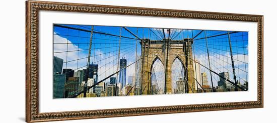 Brooklyn Bridge with Freedom Tower, New York City, New York State, USA-null-Framed Photographic Print