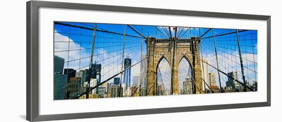 Brooklyn Bridge with Freedom Tower, New York City, New York State, USA-null-Framed Photographic Print