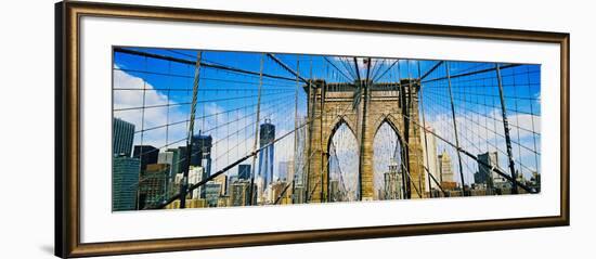 Brooklyn Bridge with Freedom Tower, New York City, New York State, USA-null-Framed Photographic Print