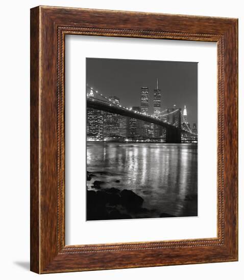 Brooklyn Bridge with World Trade Center-Christopher Bliss-Framed Giclee Print