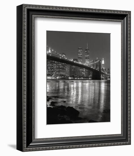 Brooklyn Bridge with World Trade Center-Christopher Bliss-Framed Giclee Print