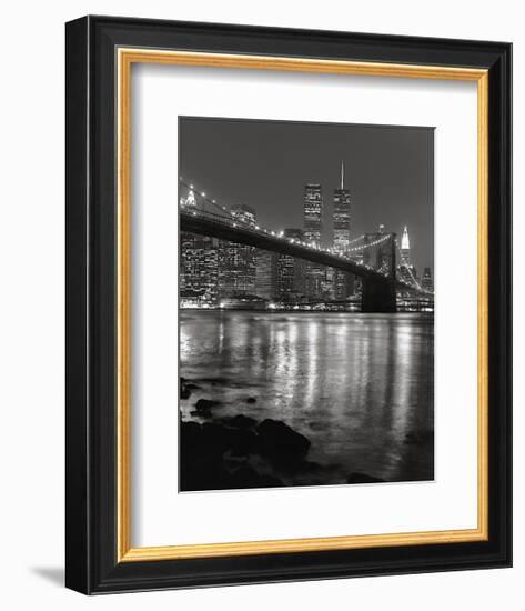 Brooklyn Bridge with World Trade Center-Christopher Bliss-Framed Giclee Print