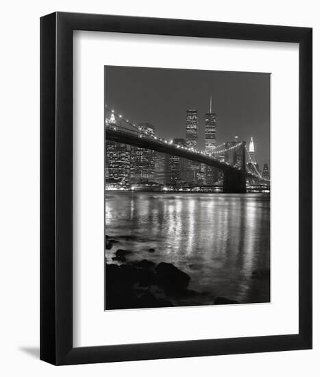 Brooklyn Bridge with World Trade Center-Christopher Bliss-Framed Giclee Print