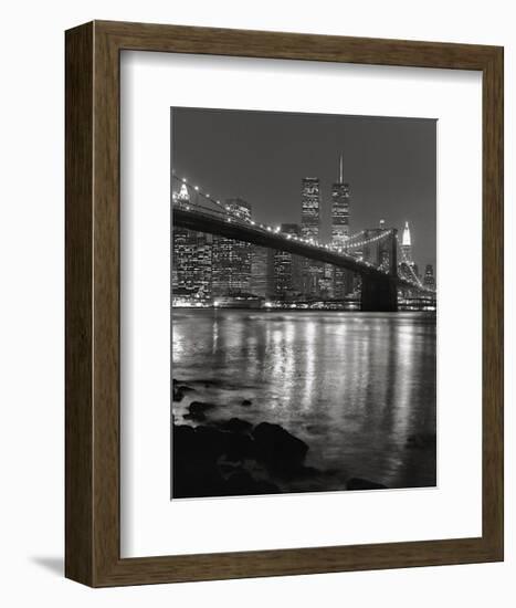 Brooklyn Bridge with World Trade Center-Christopher Bliss-Framed Giclee Print