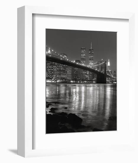 Brooklyn Bridge with World Trade Center-Christopher Bliss-Framed Giclee Print