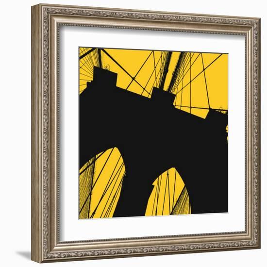 Brooklyn Bridge (yellow)-Erin Clark-Framed Art Print