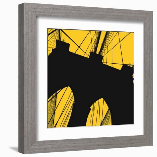 Brooklyn Bridge (yellow)-Erin Clark-Framed Art Print