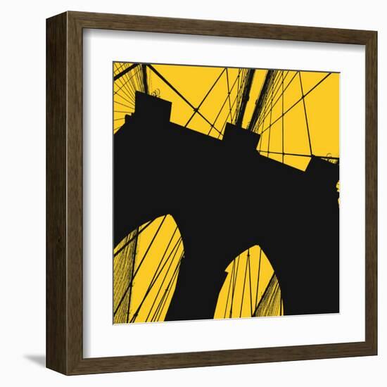 Brooklyn Bridge (yellow)-Erin Clark-Framed Art Print