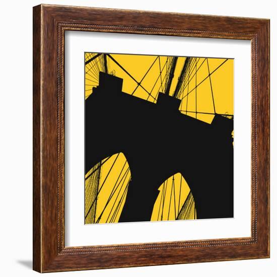 Brooklyn Bridge (yellow)-Erin Clark-Framed Art Print