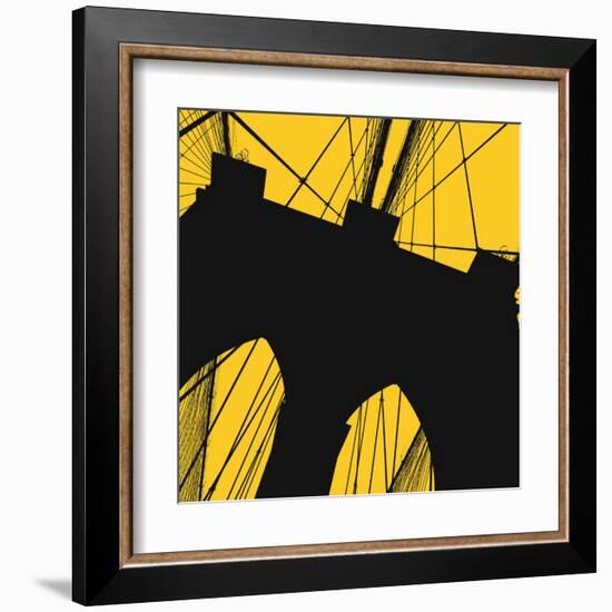 Brooklyn Bridge (yellow)-Erin Clark-Framed Art Print