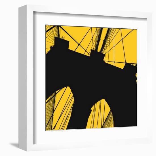 Brooklyn Bridge (yellow)-Erin Clark-Framed Art Print