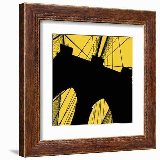 Brooklyn Bridge (yellow)-Erin Clark-Framed Art Print