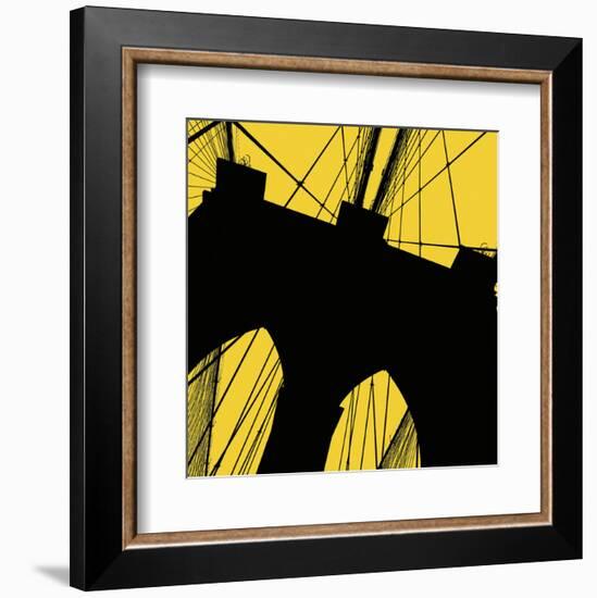 Brooklyn Bridge (yellow)-Erin Clark-Framed Art Print