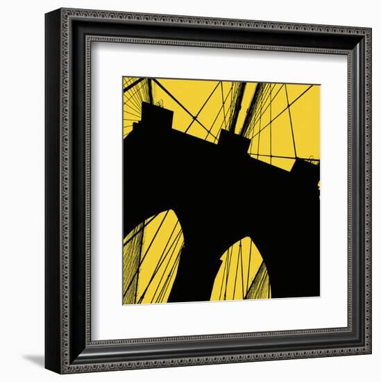 Brooklyn Bridge (yellow)-Erin Clark-Framed Art Print