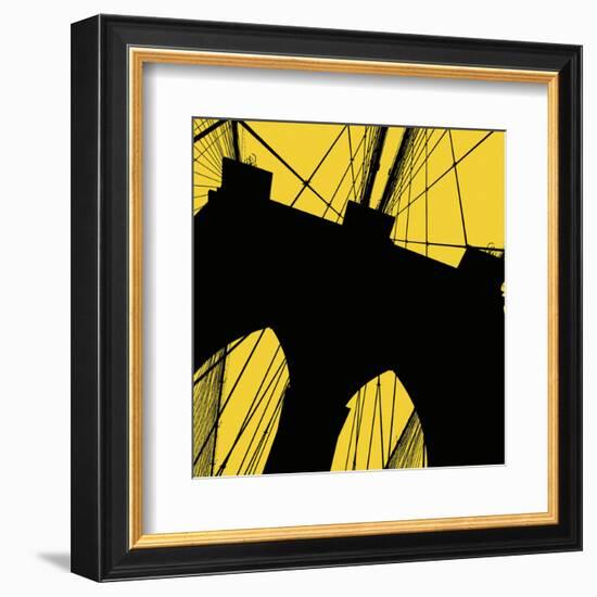 Brooklyn Bridge (yellow)-Erin Clark-Framed Art Print