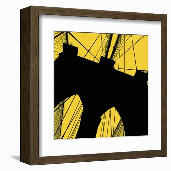 Brooklyn Bridge (yellow)-Erin Clark-Framed Art Print